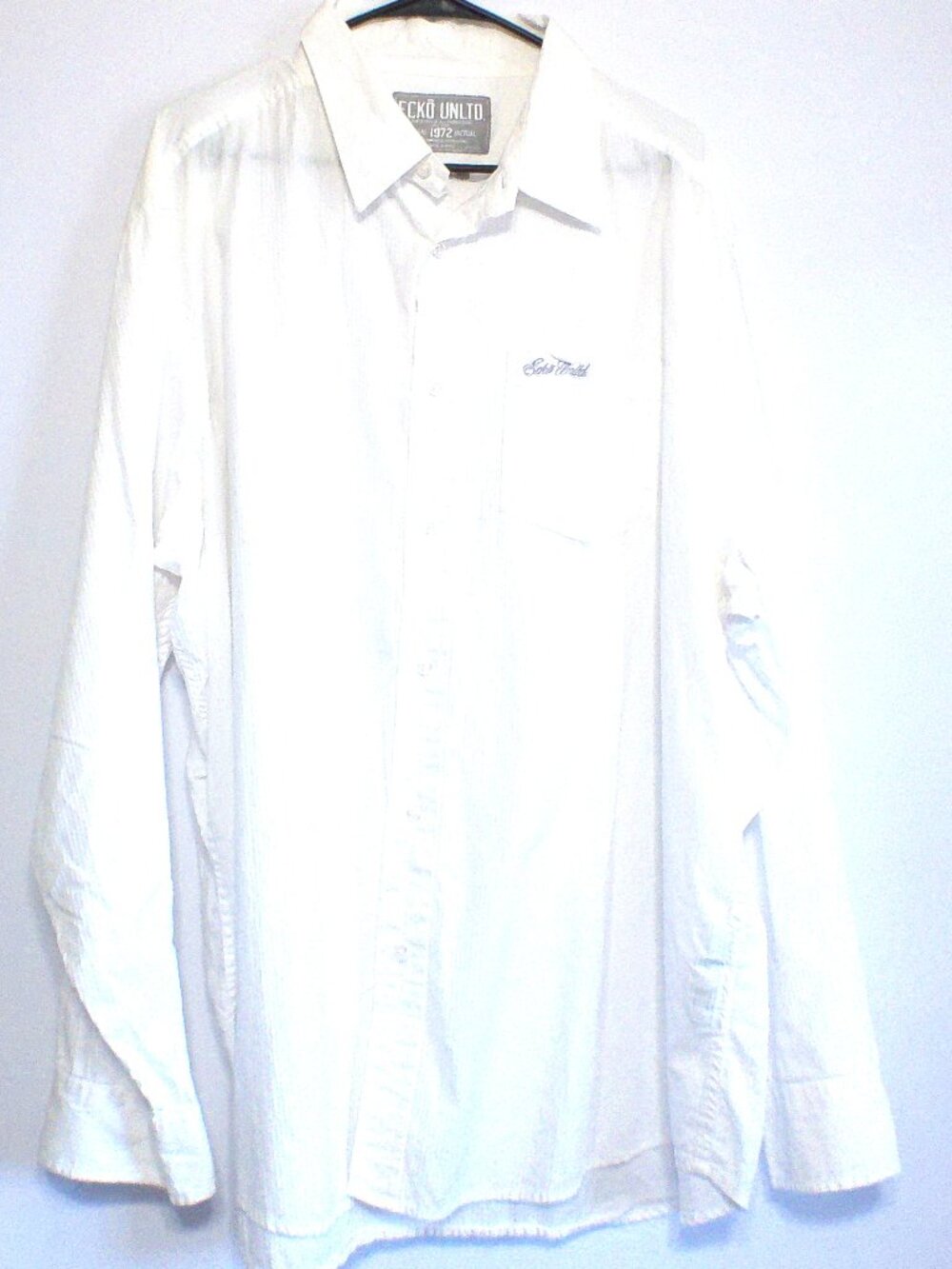 Ecko Unltd Button Down Shirt Men’s 3XL White Cotton Long Sleeve Embroidered Logo